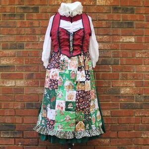 NEW Mrs. Claus, Holiday Photo Prop or Renaissance Faire 6-Piece Costume Set